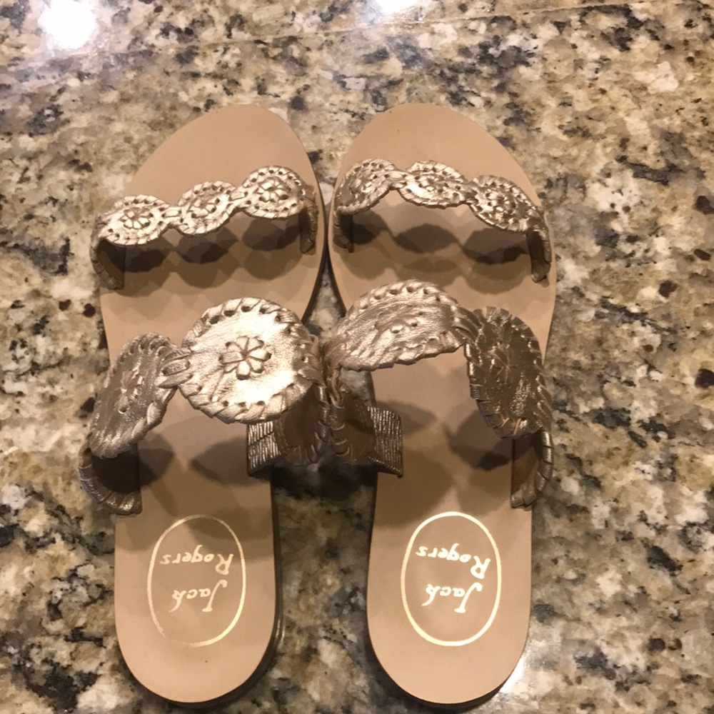 Jack rogers lauren sandal in gold